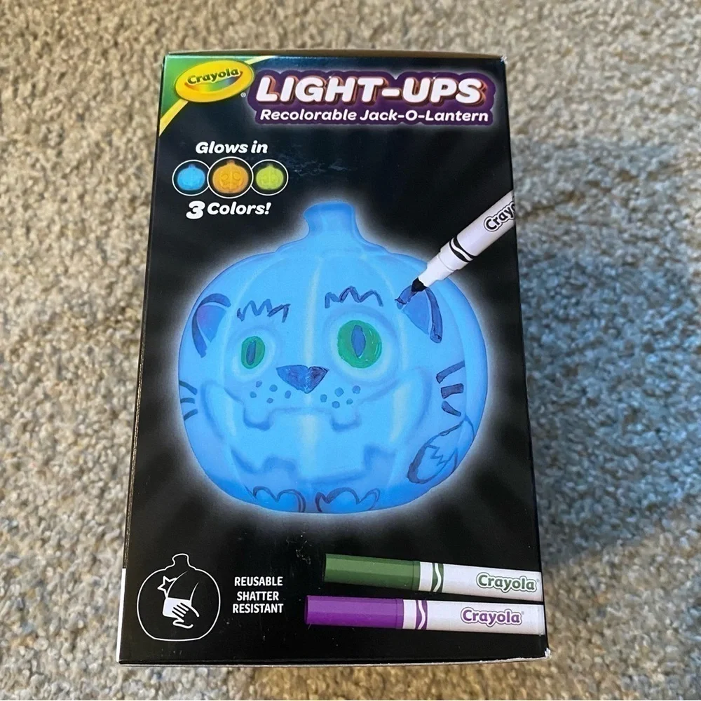Crayola Light-Ups Recolorable Jack O Lantern Pumpkin Halloween Craft Art Color